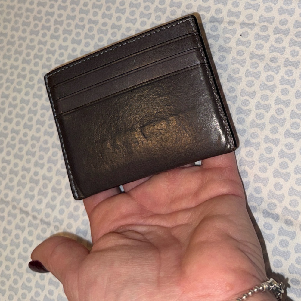 Coach Dark Brown Leather Card Holder - Picture 10 of 12